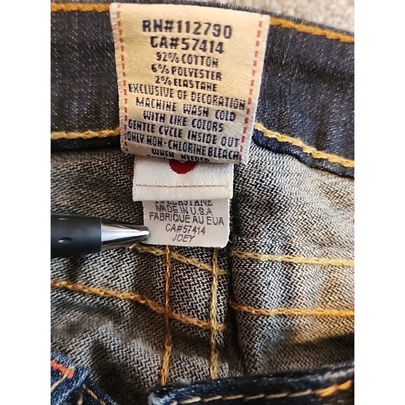 VTG True Religion Joey Women Jeans Bootcut Flare Flap Pocket  Sz 27 Made USA - Picture 9 of 16